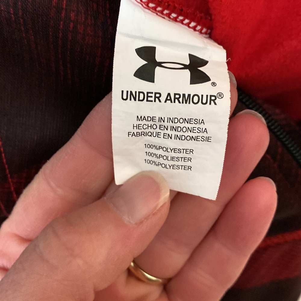 Under Armour Red Zip-Up Jacket with Hood - Picture 7 of 8